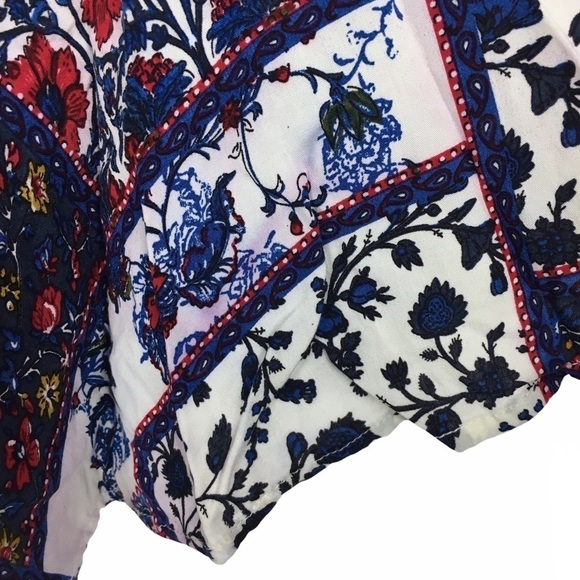 ENTRO Dress Patchwork Bell Sleeve Boho Prairie Peasant Hippie Gypsy Tunic Large - Picture 12 of 16